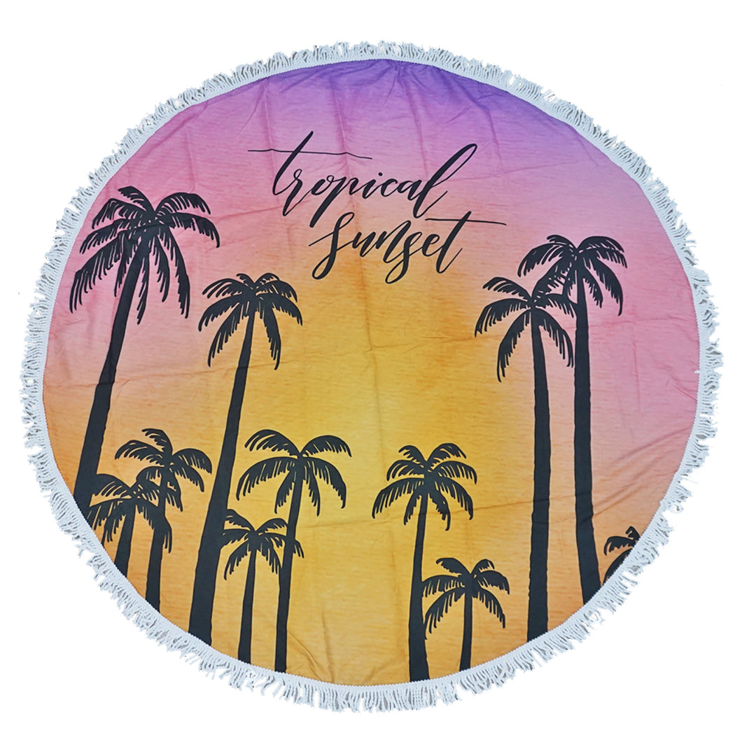 Tropical Sunset Beach Towel